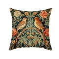 Vintage floral pillow cover with bird pattern on dark blue background square cushion case - Dark Blue Floral Bird Pattern(TPR495-1) / 45*45mm
