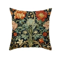 Square cushion cover featuring blue William Morris style floral pattern for sofa decor - Deep Blue Blooming Floral Pattern(TPR495-3) / 45*45mm