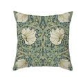Vierkante bloemen kussensloop in vintage stijl met groene perzikhuid print motief - Bosgroene Tulp (TPR494-3)