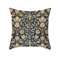 Vintage navy blue throw pillow cover with golden damask floral pattern for sofa decor - Navy Classical Damask Pattern(TPR495-6) / 45*45mm
