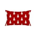 Red Christmas lumbar pillowcase with white tree patterns for festive sofa home decor - Jyz007-8 / 30*50cm (No Insert)