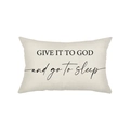 Beige polyester cushion cover with Give it to God text for home sofa decor - Give It To God Style