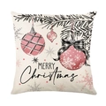 Christmas Santa Claus polyester pillowcase with festive Merry Christmas print design - Jym524-4 / 45x45 Square (No Insert)