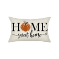 Pumpkin Home Sweet Home lumbar pillow cover with autumn harvest printing on linen fabric - 30*50cm (Insert Not Included) / Beige Home Sweet Home Pumpkin Print (JYZ006-2)