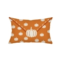 Orange lumbar pillow cover with white pumpkin pattern for autumn and Halloween decor - 30*50cm (Insert Not Included) / Orange All-over Pumpkin Pattern (JYZ006-4)