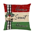 Weihnachts-Kissenbezug Home Sweet Home mit Glocken und Beeren auf Polyester-Kissenhülle - Glocken Rote Beeren Warmer Stil (JYM540-2)