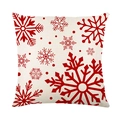 Red snowflake Christmas pillow cover on beige fabric for festive sofa decoration - Jym531-3 / 45x45 Square (No Insert)