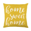 Federa impermeabile in lino giallo con scritta bianca Home sweet Home stampata - Stile Scritta HomeSweetHome Gialla (SF002-5)