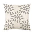 Federa per cuscino da esterno beige impermeabile con stampa floreale grigia in lino - Stile Floreale Astratto Beige Grigio (SF002-8)