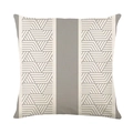 Federa per cuscino in lino impermeabile con motivi geometrici grigi per esterni e patio - Stile Strisce Chevron Geometriche Grigio Bianco (SF002-10)