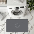 Tappetino da bagno rettangolare grigio scuro in terra di diatomee con design smiley - 40*60cm / Grigio Scuro-Sorriso (D6-4)
