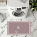 Absorbent diatom mud floor mat featuring purple dandelion art in a laundry room - Purple-Dandelion (D6-7)