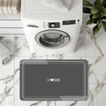 Dark gray diatomite laundry mat with HOME lettering and marble texture border - Dark Grey-Marble HOME (D6-10)