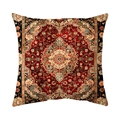 Bohemian dark red throw pillow cover with vintage Persian rug pattern for sofa decor - 45x45cm / Deep Red Persian Style (CR039-13)