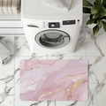 Pink marble diatomaceous earth mat with gold veins for modern bathroom and entry décor - Pink Marble-Gold Sand (D6-14)