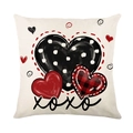 Valentijnsdag kussenhoes met hartjesprint en XOXO-tekst op witte achtergrond - 45x45cm / Hart XOXO Stijl (JYM550-1)