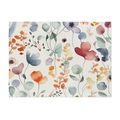 Linen placemat featuring colorful watercolor flower prints for dining table decor - Red Orange Flower (CD107-6)