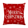 Red Christmas pillow cover with white reindeer and Merry Christmas lettering - Red Christmas Blessing Style / Merry Christmas Pattern (JYM531-1)