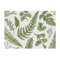 Linen placemat featuring green floral leaves pattern with heat resistant fabric - Green Fern Leaf (CD107-8)