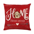 Rode kussensloop voor Valentijnsdag met Home Sweet Home print en hart-huis ontwerp - Home Sweet Home Stijl (JYM556-3)