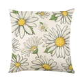 Floral daisy print pillowcase made of cotton linen blend for living room sofa decoration - Floral Daisy Style (JYM563-4)
