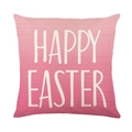 Fodera per cuscino rosa sfumato Happy Easter con trama in lino per decorazioni casa - Stile Sfumato Rosa Happy Easter (JYM569-2)