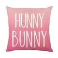 Federa per cuscino quadrata rosa sfumata con scritta Hunny Bunny decorativa - Stile Sfumato Rosa Hunny Bunny (JYM569-3)