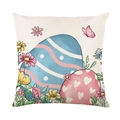 Federa per cuscino con stampa coniglio e uova di Pasqua in poliestere per il divano - Stile Uova di Pasqua (JYM569-4)