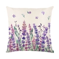 Housse de coussin lavande violette style aquarelle pour décoration de canapé - Champs de Lavande Aquarelle (JYM579-1) / Carré Standard
