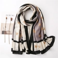Modern tricolor shawl with star and grid patterns for winter outdoor beach styling - Deep Grey (SL2004-058)