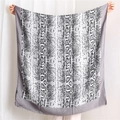 Large square snake print scarf in grey tones with frayed edges and modern pattern - Grey (SL1908-034)