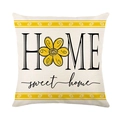 Funda de cojín margarita HOME sweet home en poliéster crema para decoración de sofá - Estilo Hogar Girasol (JYM588-4)