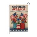 Bandera de jardín God Bless America con diseño floral de doble cara y soporte metálico - Estilo God Bless America Floral (HYQ055-2)