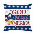 God Bless America decorative pillow cover with red blue white stars and balloons - God Bless America Text And Balloon Pattern (JYM590-2) / 45x45 Square (No Insert)