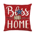 USA Unabhängigkeitstag Kissenbezug mit Bless OUR HOME Text und Sternenbanner - Bless OUR HOME Stil (JYM592-1) / Quadratisch