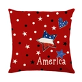 Patriotic USA Independence Day pillow cover with red stars, stripes and America text - America Lettering Style (JYM593-3) / Standard Square
