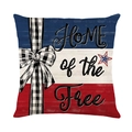 Polyester kussensloop voor 4 juli met Home of the Free print en patriottische patronen - Alleen hoes / Home of the Free Tekst (JYM594-2)