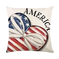 Patriotischer Kissenbezug zum US Unabhängigkeitstag mit Herz Sternenstreifen Design Motiv - 45*45cm (Ohne Kissenfüllung) / Sternenbanner Herz Stil (JYM596-1)