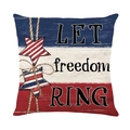 Kissenbezug zum US-Unabhängigkeitstag mit Let Freedom Ring Druck und Sternstreifen - 45*45cm (Ohne Kissenfüllung) / Lass die Freiheit Klingen Stil (JYM596-3)