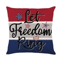 Let Freedom Ring USA kussensloop met patriotische strepen voor bank en woonkamer decor - 45*45cm (Zonder kussenvulling) / Let Freedom Ring Slogan Stijl (JYM599-3)