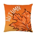 Autumn maple leaf pillow cover with orange foliage design and artistic Autumn lettering - Jym609-4 / 45x45 Square (No Insert)