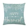 Harvest Festival pillowcase featuring green pumpkin print and Happy Harvest text decoration - Happy Harvest Text (JYM610-3)