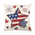 Patriottische kussensloop met ster en hart print voor Onafhankelijkheidsdag decor - 45*45cm (Zonder kussenvulling) / Ster en Hart Stijl (JYM599-1)
