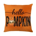 Federa per cuscino Halloween con stampa zucca per decorazione festiva del divano - Testo Hello Pumpkin (JYM613-3)