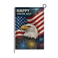 Bandiera da giardino per l'Indipendenza con aquila di mare e stelle americane - Stile Aquila Calva Happy 4th of July (HYQ057-8)