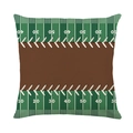 Square football throw pillow cover featuring brown leather texture and green field stadium design - 45x45CM (No Core) / Football Texture Pattern (JYM619-4)