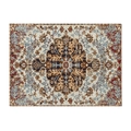 Rechteckige böhmische Tischmatte mit marineblauen und rostfarbenen Blumenmustern - 32x21 / Baumwolle Leinen / Muster 3 (CD111-3)