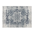 Böhmischer Teppich in Blau und Beige mit Vintage-Persermuster und Bordüren-Design - 32x21 / Baumwolle Leinen / Muster 4 (CD111-4)
