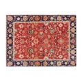 Bohemian linen placemat with vintage red and blue floral pattern for table decor - 32x21cm / Cotton Linen / Vintage Red Blue (CD110-4)