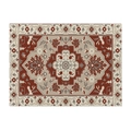 Bohemian cotton linen placemat with red ethnic medallion pattern and waterproof coating - Brick Red Medallion (CD110-5)